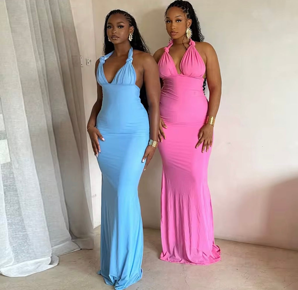 Mesh Backless dress