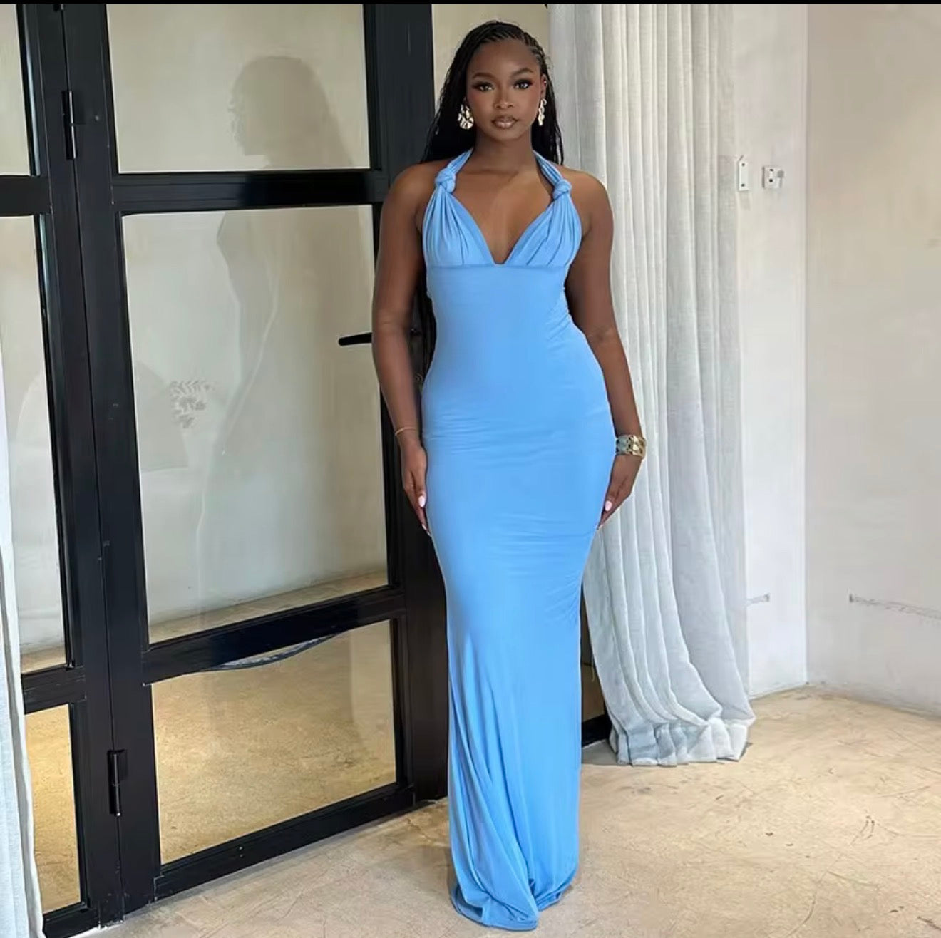 Mesh Backless dress
